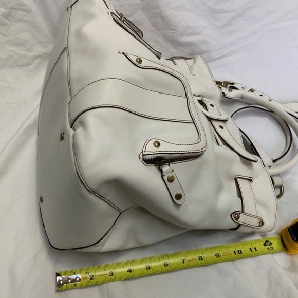 Cole Haan Oversized Leather Shoulder Bag in Winter White - Picture 3 of 13